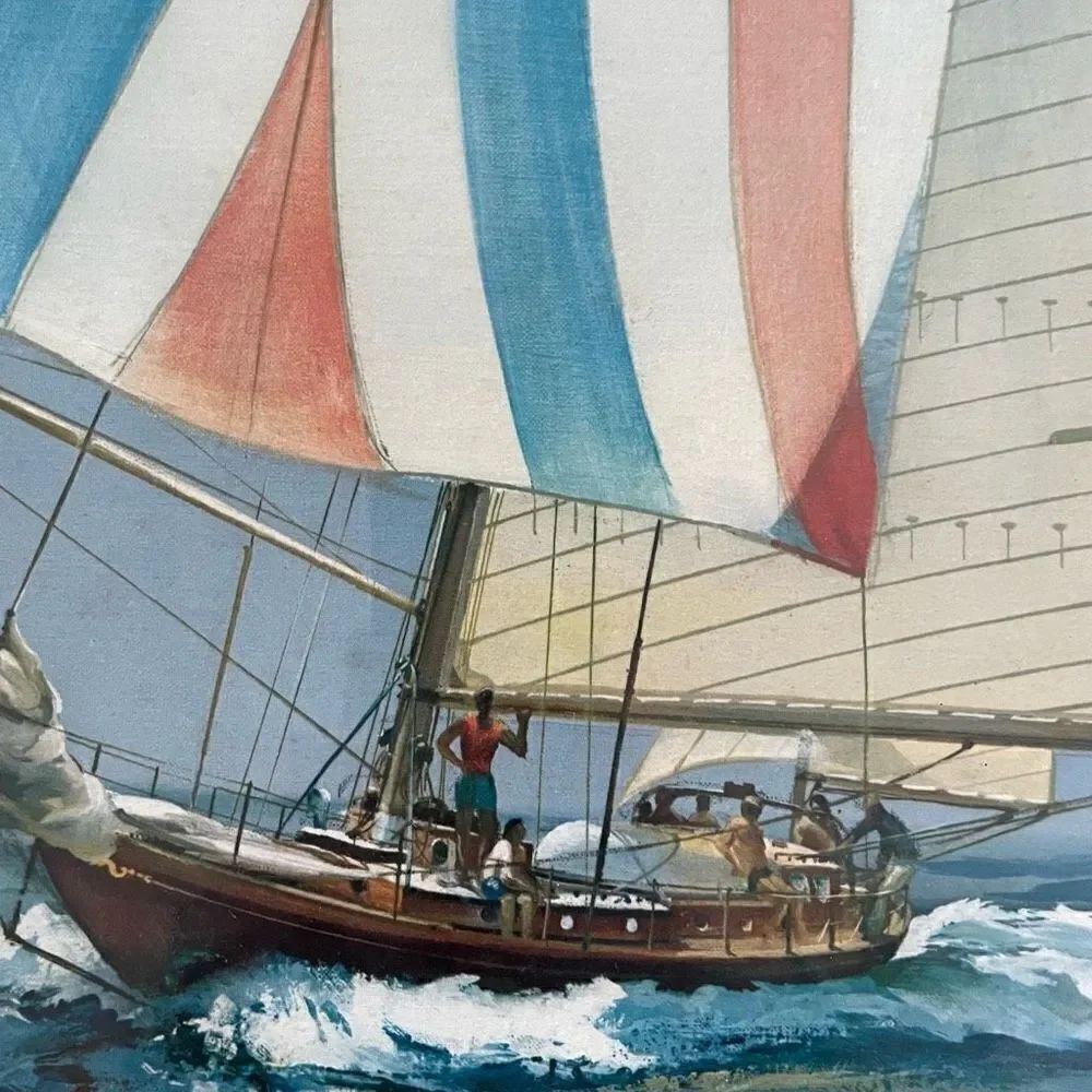 Xanadu Framed Art Print Kipp Soldwedel 1966 Sailboat 25.5” x 19.5” - Picture 4 of 12